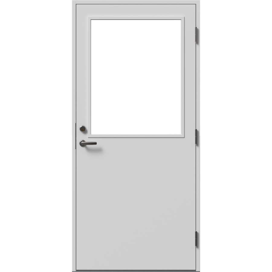 Ytterdør - stor kvadratisk rute