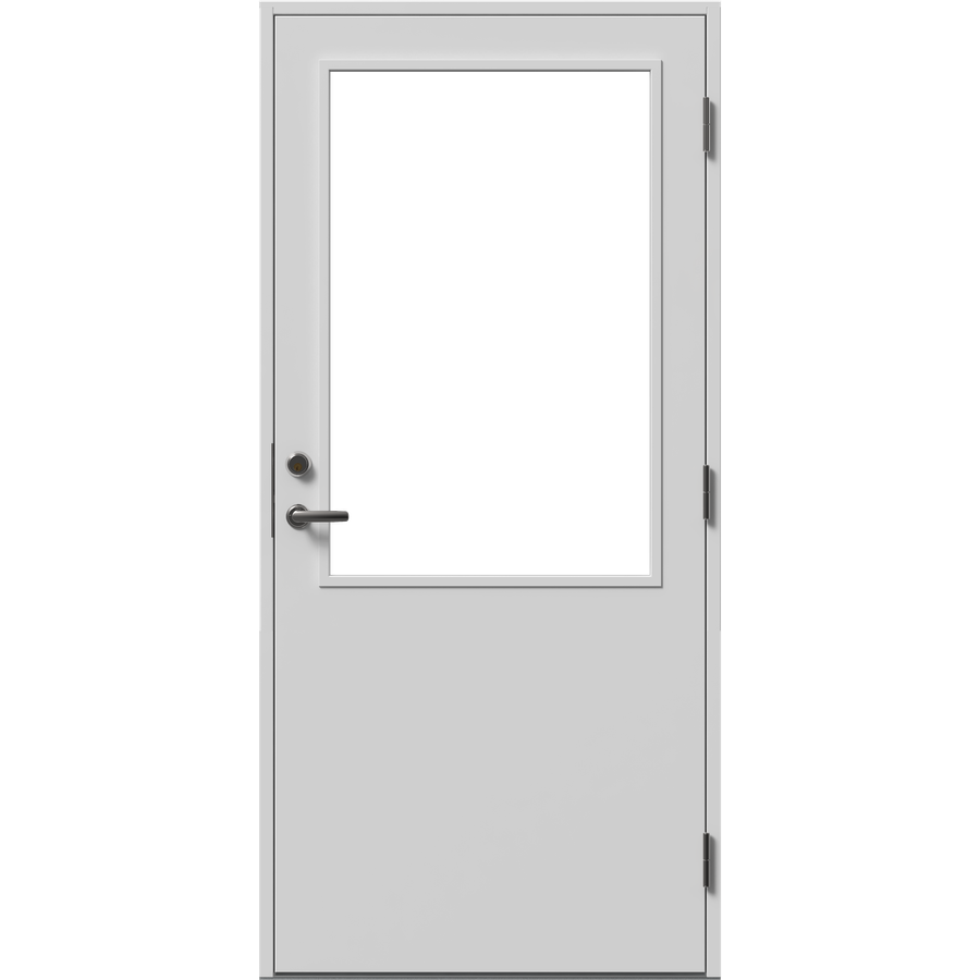 Ytterdør - stor firkantet rute nederst