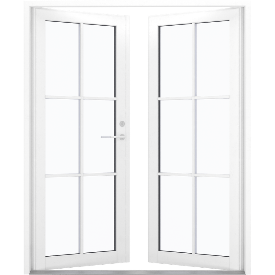 Dobbel ytterdør - 12 ruder - åben