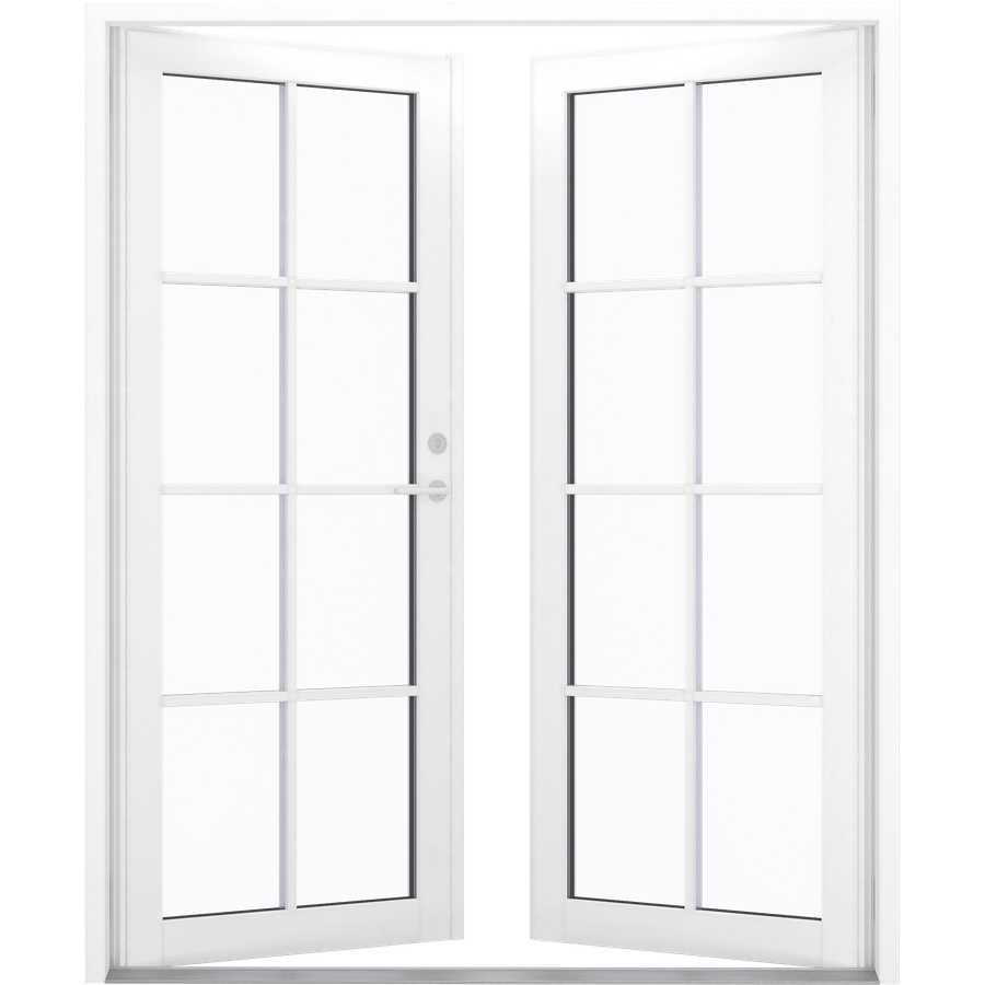 Dobbel ytterdør - 16 ruder - åben
