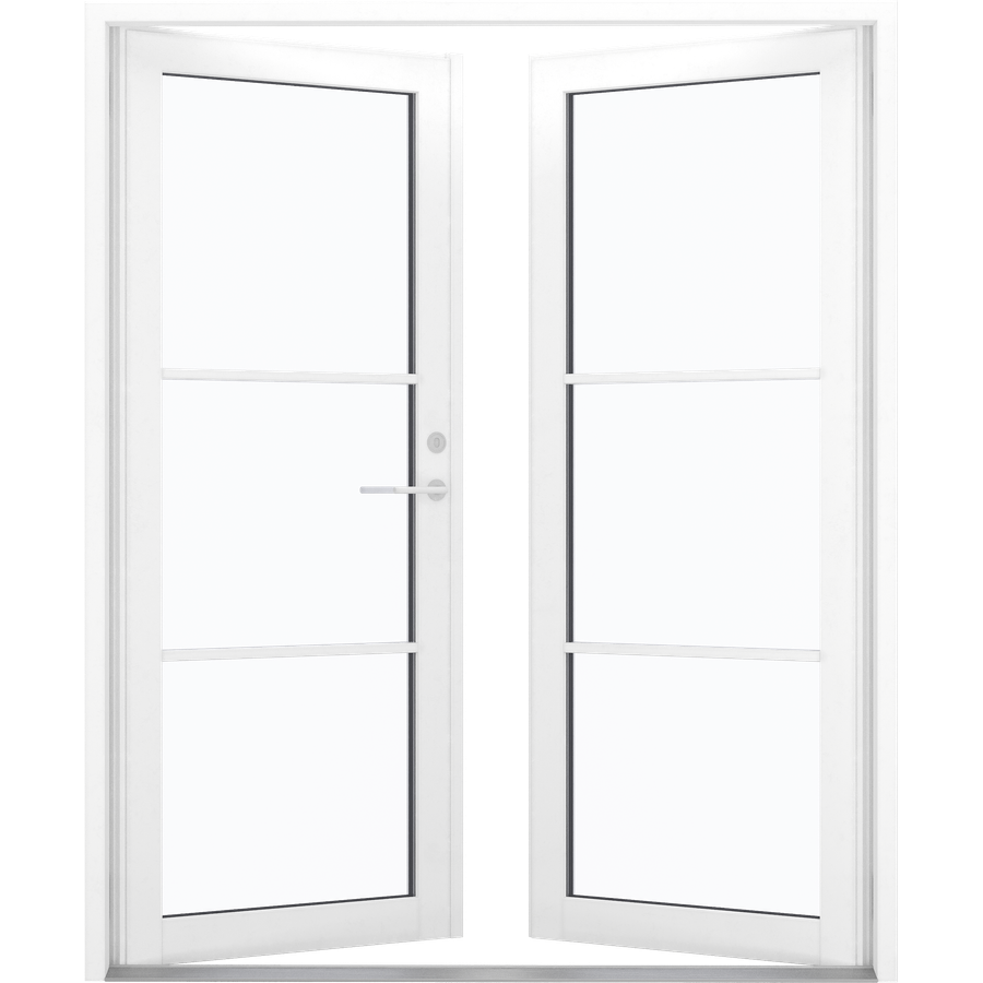 Dobbel ytterdør - 6 ruder - åben